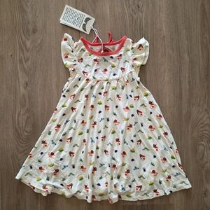 NWT Free Birdees Girls Bugs And Mushrooms Twirling Dress 3T Gift Spring Easter